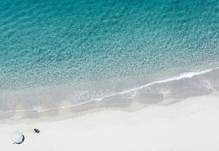 航拍，摄影，人，海岸，伞，照片，身体，水