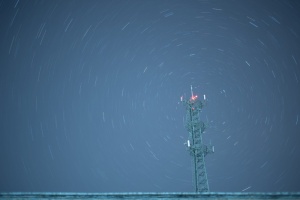 星星，天空，信号塔，太空，星迹，长曝光，建筑，天文学