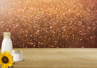 背景图像，化妆品，花，奶油，容器，奶油罐，美容，花草地