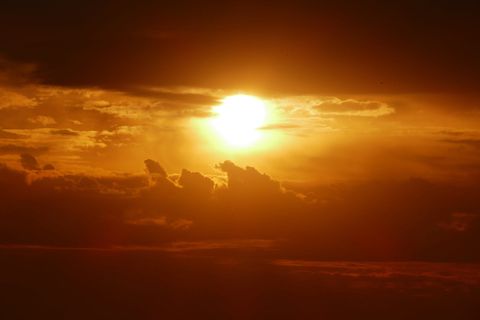 东方，太阳，天空，云，橙色，日落，天空，太阳