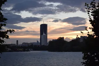 维也纳, 老多瑙河, 休闲, 天空, 建筑外观, 体系结构, 日落, 建筑结构