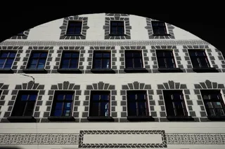 拱门、住宅、正面、立面、窗户、住宅、正面、道路、城市