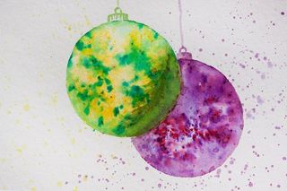 绿色，紫色，装饰品，圣诞，地图，球，圣诞装饰品，黄色