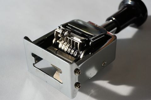 灰色、黑色、邮票、办公室、金属邮票、PaginierTempel、办公用品、编号