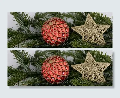 二, 星, 圆形圣诞树, de, cors, 圣诞球, 圣诞, 圣诞装饰品