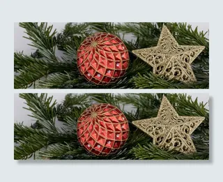 二, 星, 圆形圣诞树, de, cors, 圣诞球, 圣诞, 圣诞装饰品