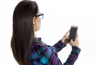 自拍女人，女人，孤立，年轻，漂亮，女孩，时尚，手机