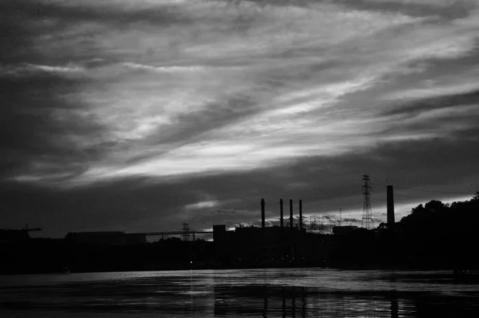 美国，朴茨茅斯，黑，白，黑白，过滤器，烟，烟囱