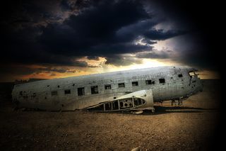 照片, 失事, 飞机, 棕色, 沙子, 航空飞机, 损坏, 飞机