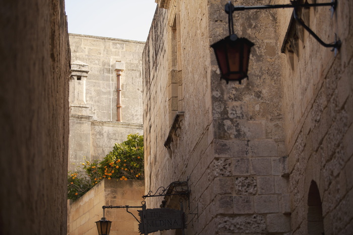 马耳他，mdina，街道，橘子，灯，墙，建筑，建筑