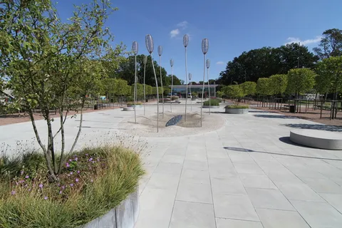 城市公园树林,混凝土板,夏季,植物,树木,自然,天空,人行道 城市公园树林,混凝土板,夏季,植物,树木,自然,天空,人行道