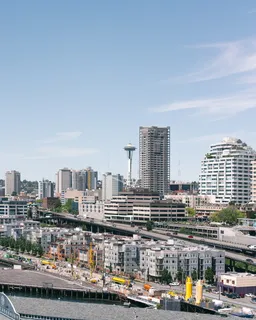西雅图,美国,夏季,城市,蓝色,天际线,太空针,地标 西雅图,美国,夏季,城市,蓝色,天际线,太空针,地标