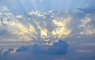 太阳光，伞形云，蕨类植物，光线，太阳光，天空，日落，太阳