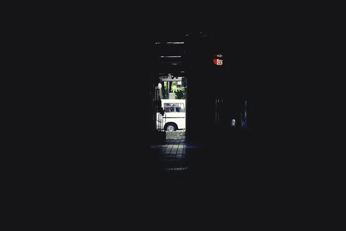 城市, 隧道, 胡同, 日本, 黑暗, 面包车, 汽车, 白色