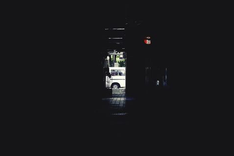 城市, 隧道, 胡同, 日本, 黑暗, 面包车, 汽车, 白色
