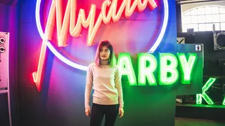 波兰，华沙，女性，亚洲，女孩，霓虹灯，颜色，颜色