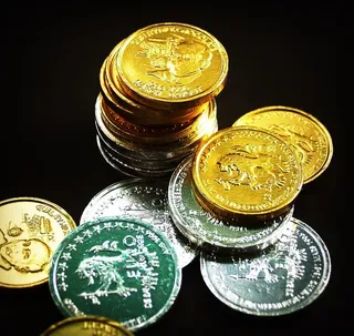 硬币，黄金，现金，孤立的，塔，经济，利率，生意