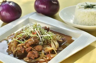 蔬菜，棕色，酱汁，盘子，食物，菜，餐，晚餐