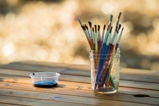 绘画，画笔，艺术家，创造力，工具，水彩画，作品，颜色