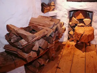 夜晚，氛围，灰烬，燃烧，柴火，火焰，舒适