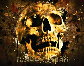 人类，骷髅，万圣节文字叠加，万圣节，万圣节派对，恐怖，恐怖，幽灵