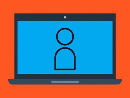 笔记本电脑上显示的用户登录图标。