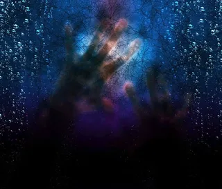 蓝色，人类，手，图形，墙纸，恐惧，埋葬，恐怖