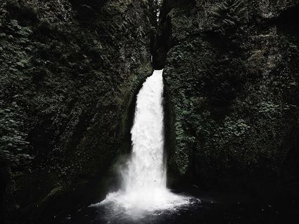 选择性、聚焦摄影、瀑布、小山、高山、高地、景观、水