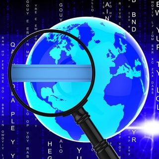 搜索互联网，显示万维网和文本空间