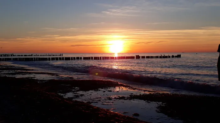 度假，海滩，大海，日落，水，天空，风景-自然，自然之美