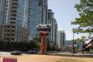 汽车, 温哥华, 雕像, 艺术, 图腾, 汽车收藏, 建筑外观, 建筑