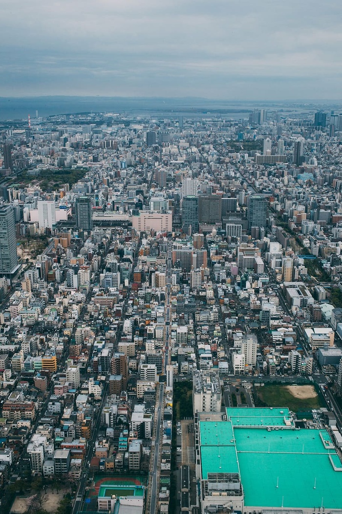 航空、景观、城市、建筑、建筑、基础设施、云、天空