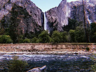 美国，约塞米蒂国家公园，约塞米蒂，瀑布，小溪，树木，山，水