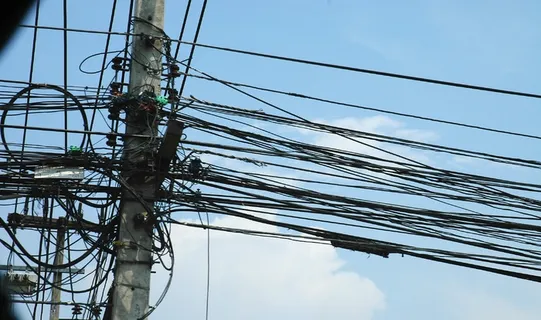 杂波, 曼谷, 泰国, 电缆, 连接, 电力, 技术, 电源