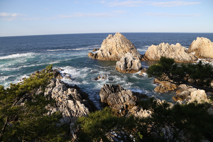 海岸，海，三，岩石，天空，海风，水，风景-自然