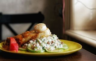 蔬菜沙拉，盘子，切片，蔬菜，牛排，食物，沙拉，菜肴