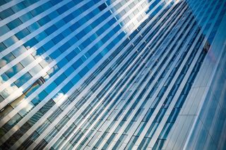 低角度摄影，高层，建筑，建筑，现代，城市，玻璃，办公室