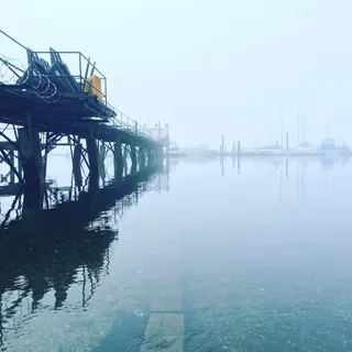 加拿大，moody港，第四大道，dock，water，pacific，ocean，fog