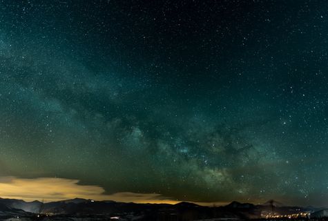 低，光摄影，星空，云，天空，山，夜，星星