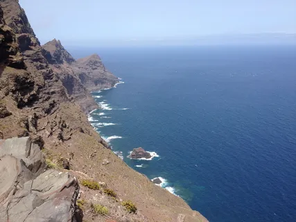 岩石，山，岛，金丝雀，山地，远足，海，水