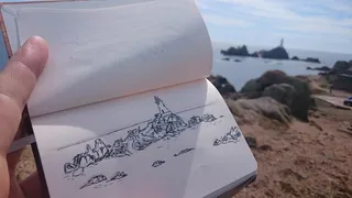 sketchbook，sketch，lighthouse la corbière，jersey，创造力，艺术和工艺，绘画-艺术产品，绘画-活动