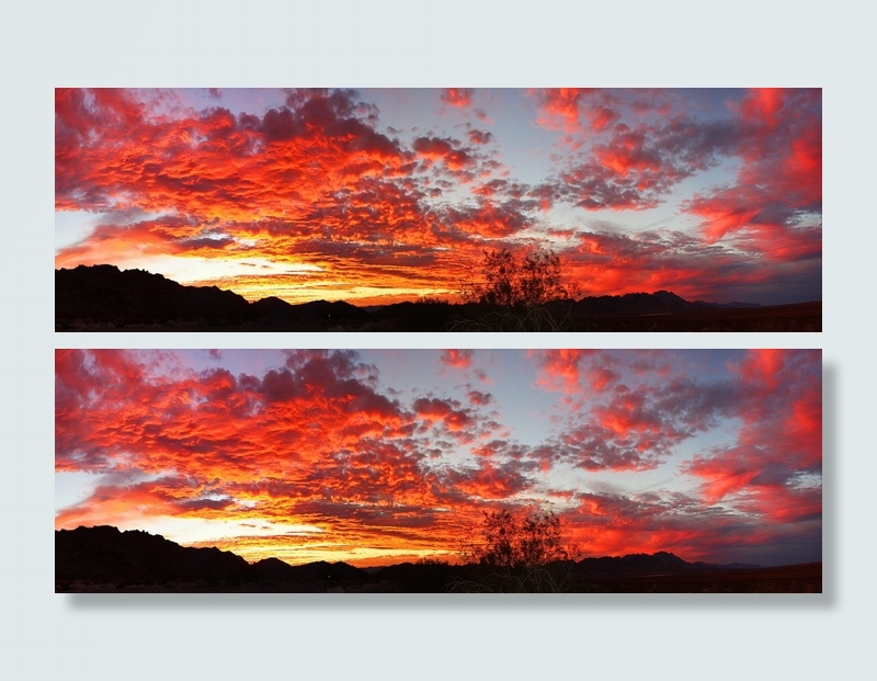 日落，风景，约书亚树国家公园，天空，云，五颜六色，光，橙色