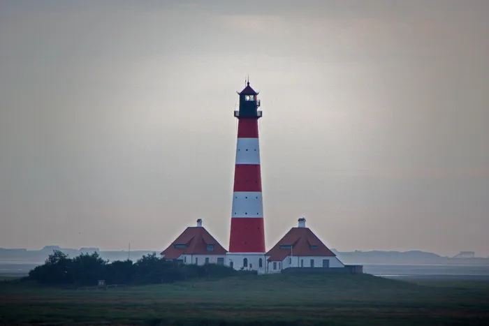 westerhever、北海、德国、灯塔、心情、abendstimmung、浪漫、建筑结构