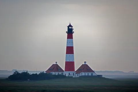 westerhever、北海、德国、灯塔、心情、abendstimmung、浪漫、建筑结构