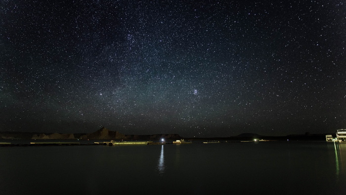 美国，鲍威尔湖，占星术，占星术，湖，船，夜空，灯塔