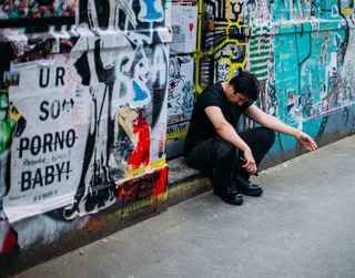 城市，道路，人，人，动作，成年人，孤独，艺术