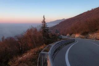 意大利，piancavallo，道路，日出，森林，云层，自然，山脉