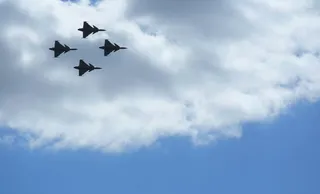 飞机，jas，空军，显示器，萨博，云，希美尔，剪影