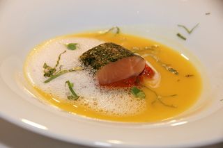 熟的，食物，汤，吃，鲑鱼，鱼，日本，亚洲