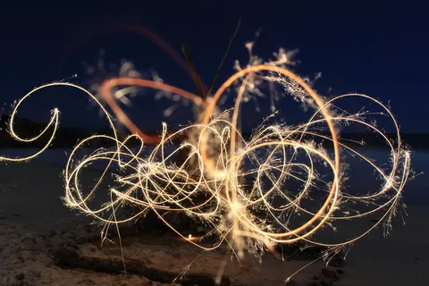 澳大利亚, 西南岩石, 烟火, 夜, 议案, 长时间曝光, 运动模糊, 发光 澳大利亚, 西南岩石, 烟火, 夜, 议案, 长时间曝光, 运动模糊, 发光